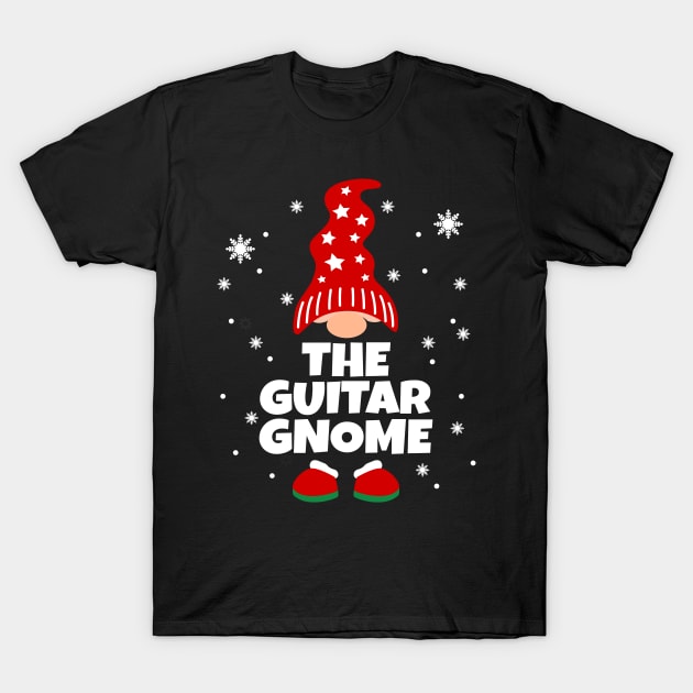 Funny Guitar Gnome Family Pajamas Christmas Gifts T-Shirt by Boneworkshop